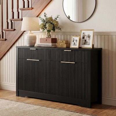 Buffet de 55 po avec rangement, tiroirs et tablettes réglables