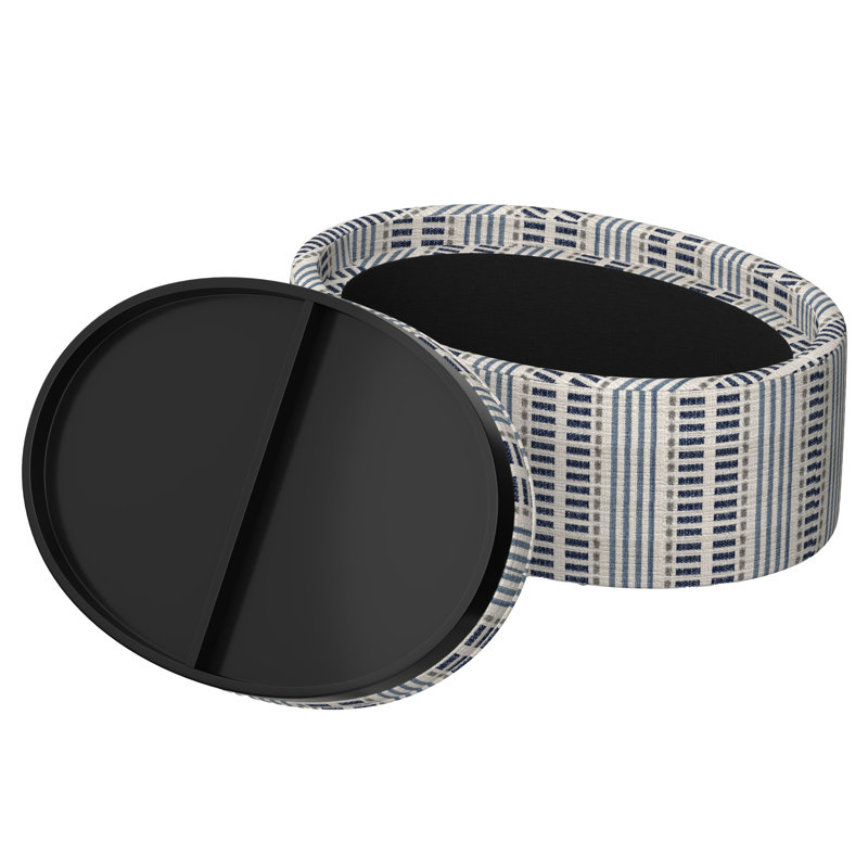Reversible Tray Top Storage Ottoman, Old Town Stripe