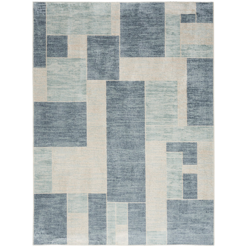 Borisas Washable Geometric Rug, Rectangle 9' x 12'
