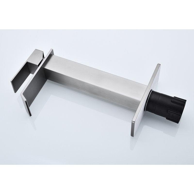 Elegant Bathroom Sink Faucet With Waterfall Design - Brushed Nickel, Single Handle, Stainless Steel Body Nickel Handle For Convenient Temperature Adjustment, Made