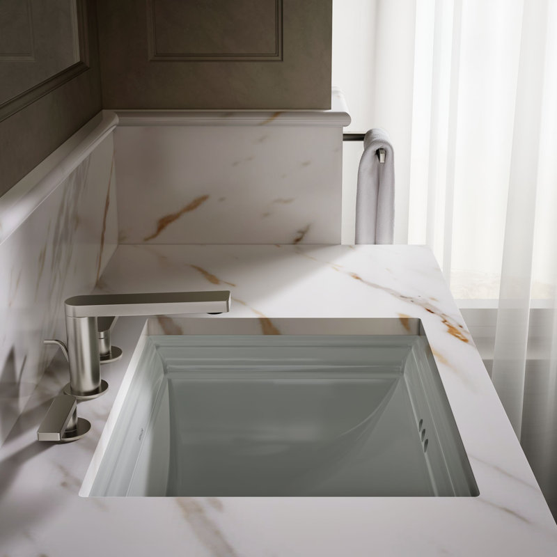 Memoirs® Vitreous China Rectangular Undermount Bathroom Sink with Overflow, Sandbar