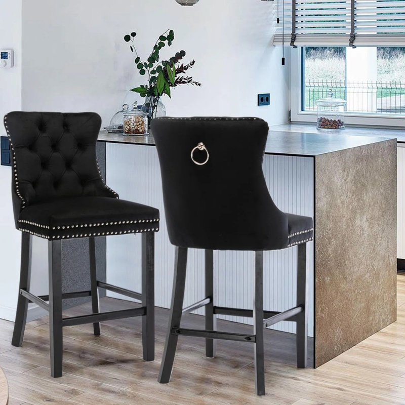 Tabourets de bar Blakeway, Black, Black