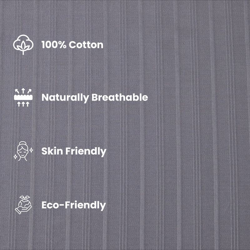Ensemble de 4 pièces de chambre d'amis 100% coton, Ensemble de draps pour très grand lit + drap-hous, Gris clair
