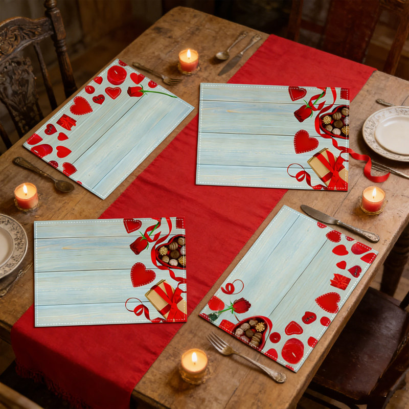 Ensemble de 4 napperons de la collection Valentine