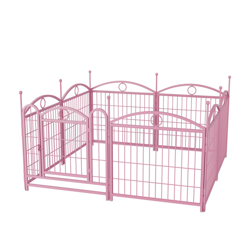 Parc pour chien de 24 pouces à 8 panneaux - clôture pour animaux pliable robuste en métal avec porte, enclos d'exercice extérieur pour petits / moyens / grands chiens