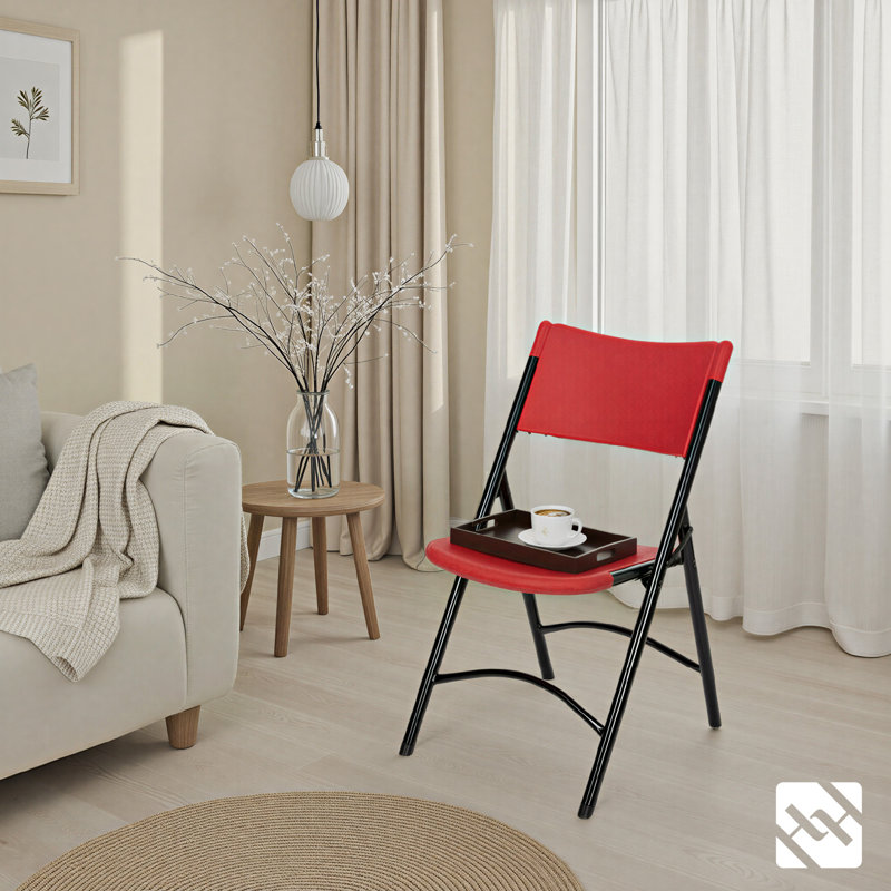 Hampden Furnishings Gwyneth Plastic Stackable Folding Chair , Rouge
