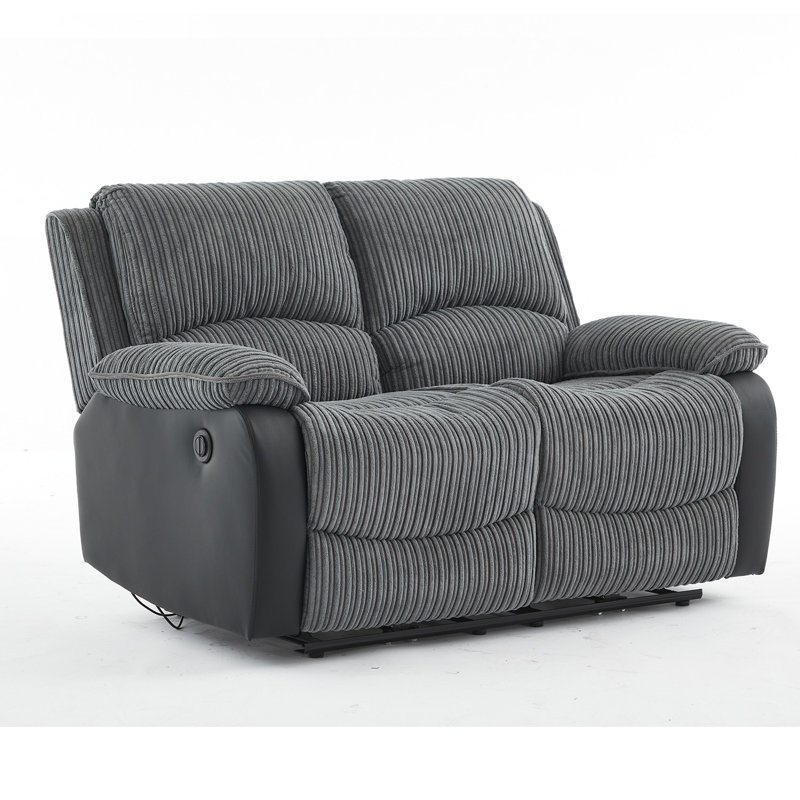 Reclining Sofa Sectional Recliner Plush Corduroy Couches Set Sofa, Power - Push Button