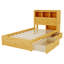 Platform Bed With Drawers, Wood Bed With Storage Headboard And Pull Out Storage Cabinet, Wood Bed With Light And Socket-1377359810-1377359811