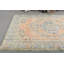 Tapis turc Oushak fabriqué à la main dans des tons doux pour une configuration de salon classique mauve / orange