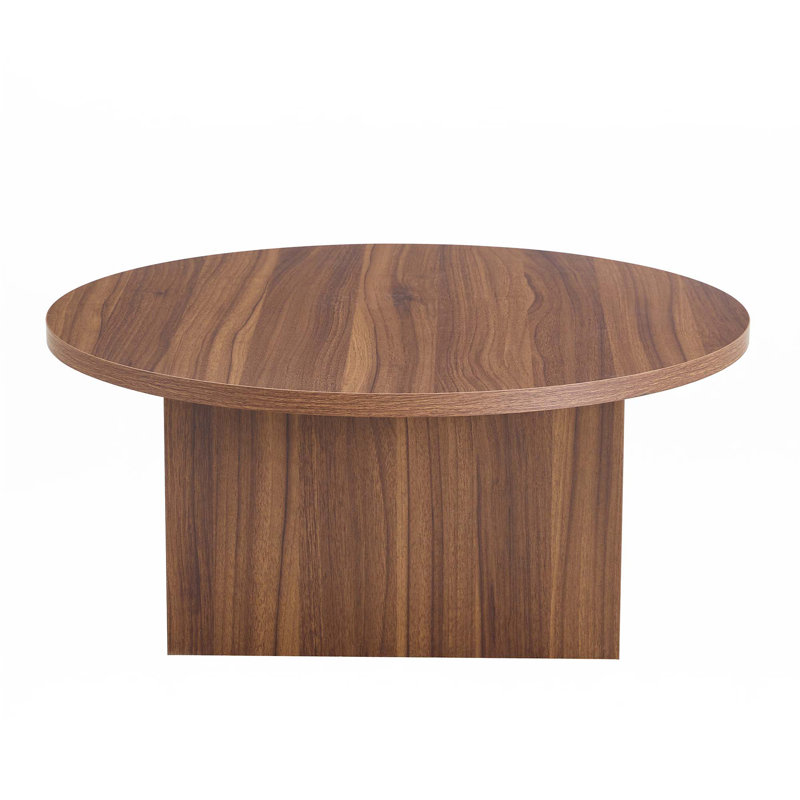 Versatile MDF Round Coffee Table, Walnut, Wood