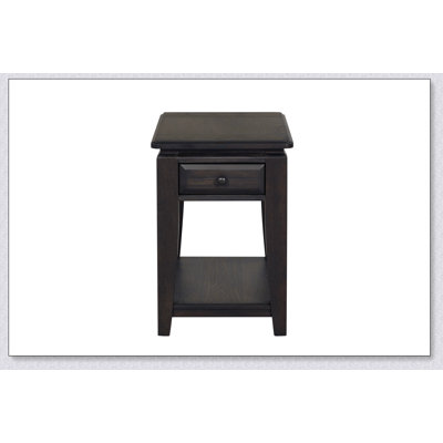 Mahogany Traditional Chairside Table W/ Storage