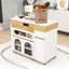 Chariot de cuisine mobile avec plateau de table extensible, prise de courant intégrée, rangement dissimulé et roues verrouillables-391320591