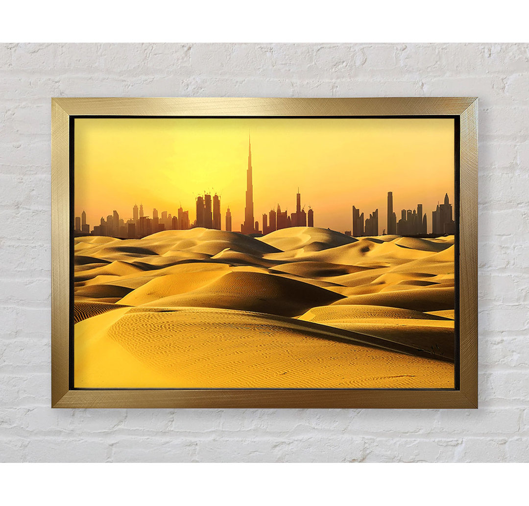 Burj Khalifa Golden Sunset - Einzelner Bilderrahmen Kunstdrucke