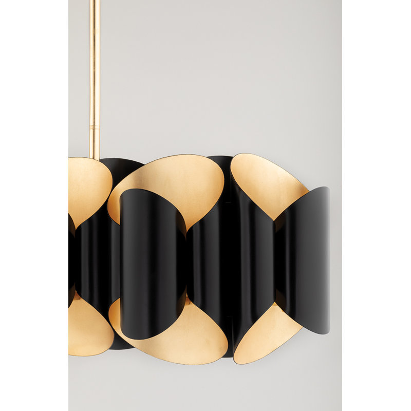 Banks 12 - Light Pendant, Gold Leaf/Black