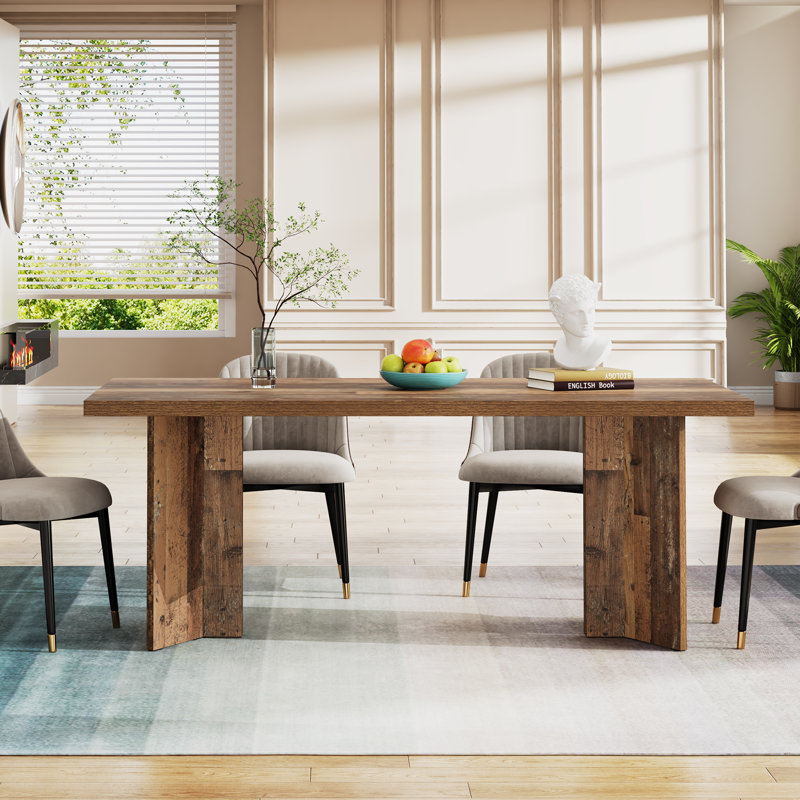 Dining Table, Distressed Brown