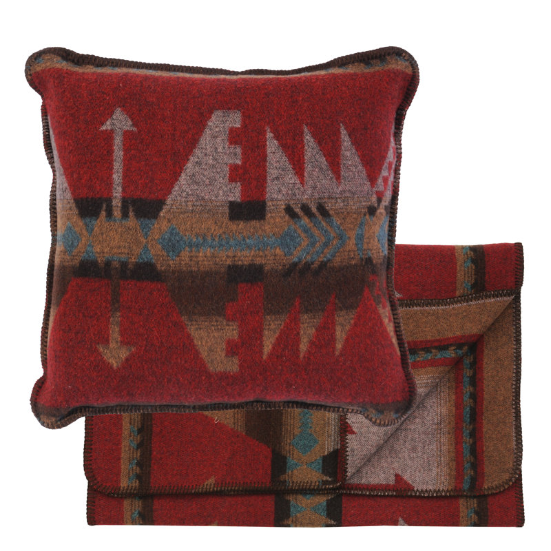 Wooded River Yellowstone III - ensemble de foulards et oreillers - très grand - 106 x 24, Très grand lit