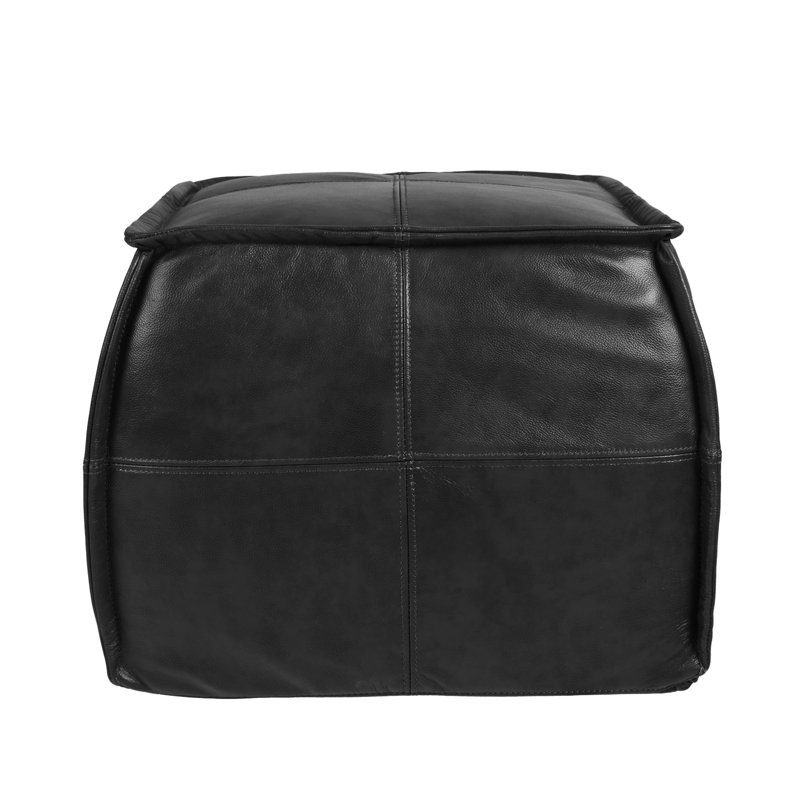 17'' H Square Pouf, Black