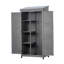 Grande remise extérieure en bois avec armoire à outils verticale en métal pour jardin