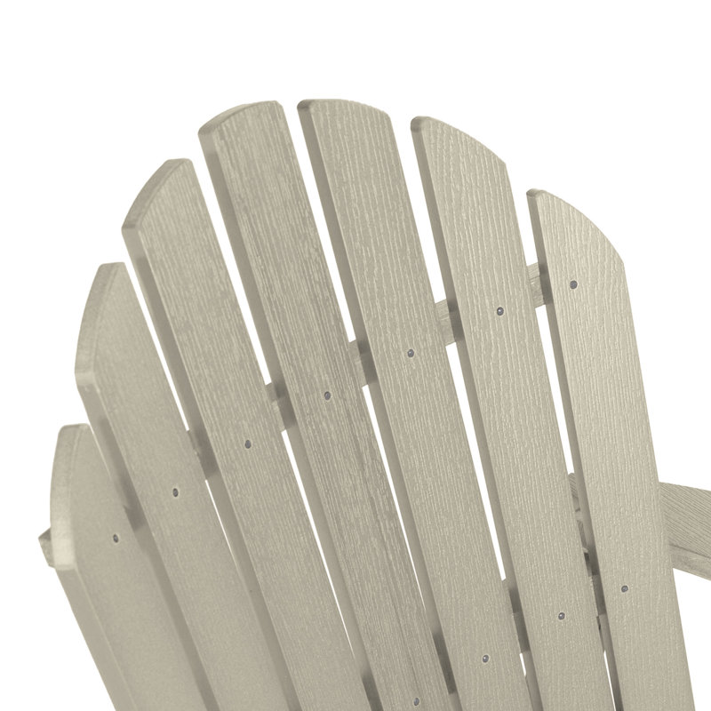 Anette Plastic Folding and Reclining Adirondack Chair, Whitewash