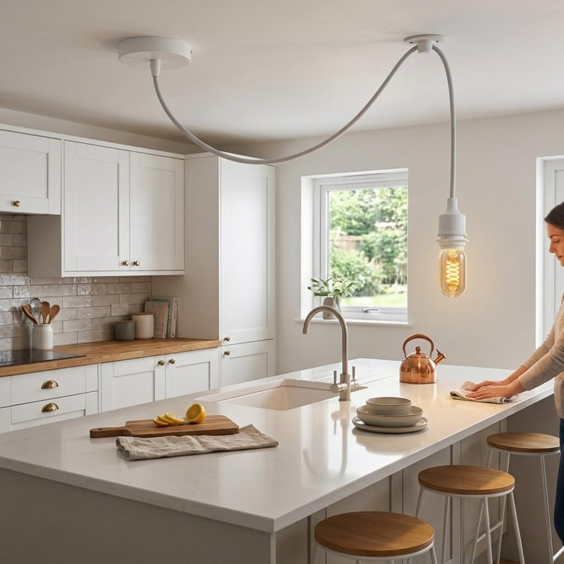 Audis 1 - Light Single Pendant, No, White