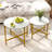 Round Coffee Table Set Of 2 21.5" & 25.5" Nesting Coffee Tables Circle End Table White