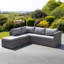 Della Grey Sectional Ourdoor Corner Sofa & Stool