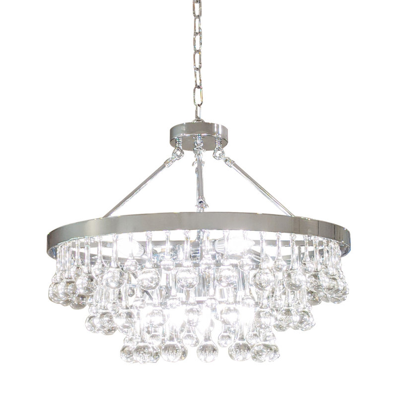 Englehart 9 - Light Dimmable Tiered Chandelier, Silver