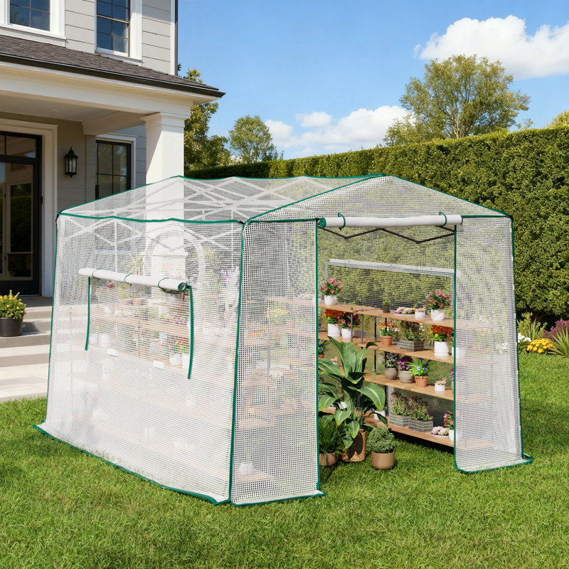 Serre de loisirs l 8,5 pi x P 11 pi Joyside, Blanc, P 11,2 po x l 8,5 po x H 7,4 po