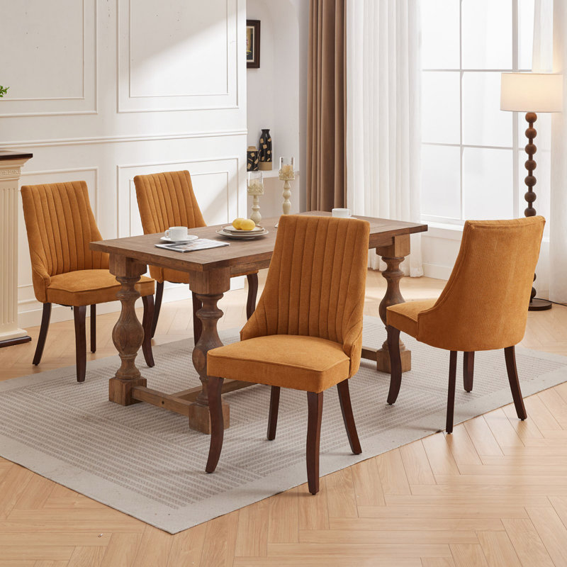 Chaise de salle à manger en rayonne en lin et flocage en lin pour chaise de salle à manger
