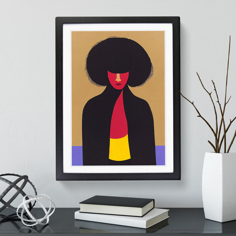 Unique Abstract Woman No.4 - Single Picture Frame Print, 64cm H x 46cm W x 2cm D, Black Framed