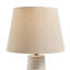Agtha Tall White Ceramic Striped Base Table Lamp - Elegant Linen Shade