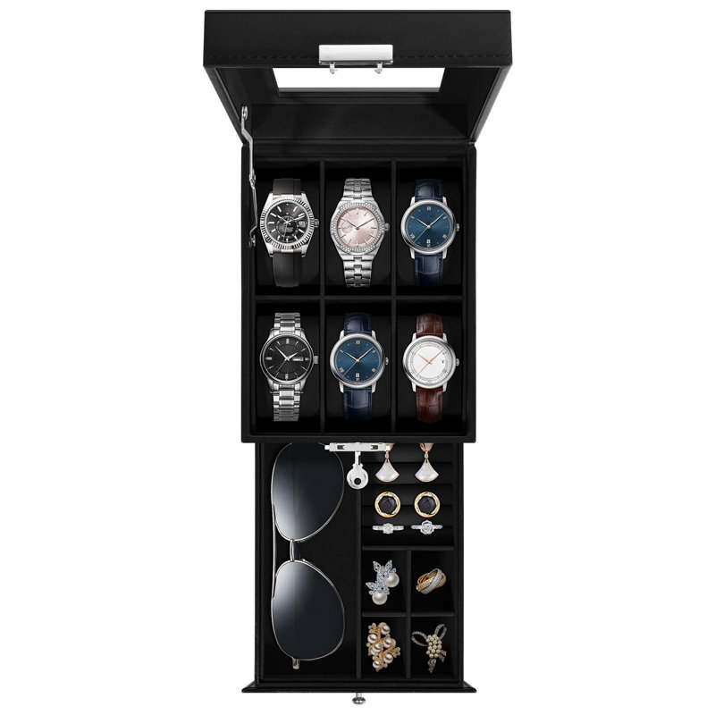 Leather Watch Box +, Black