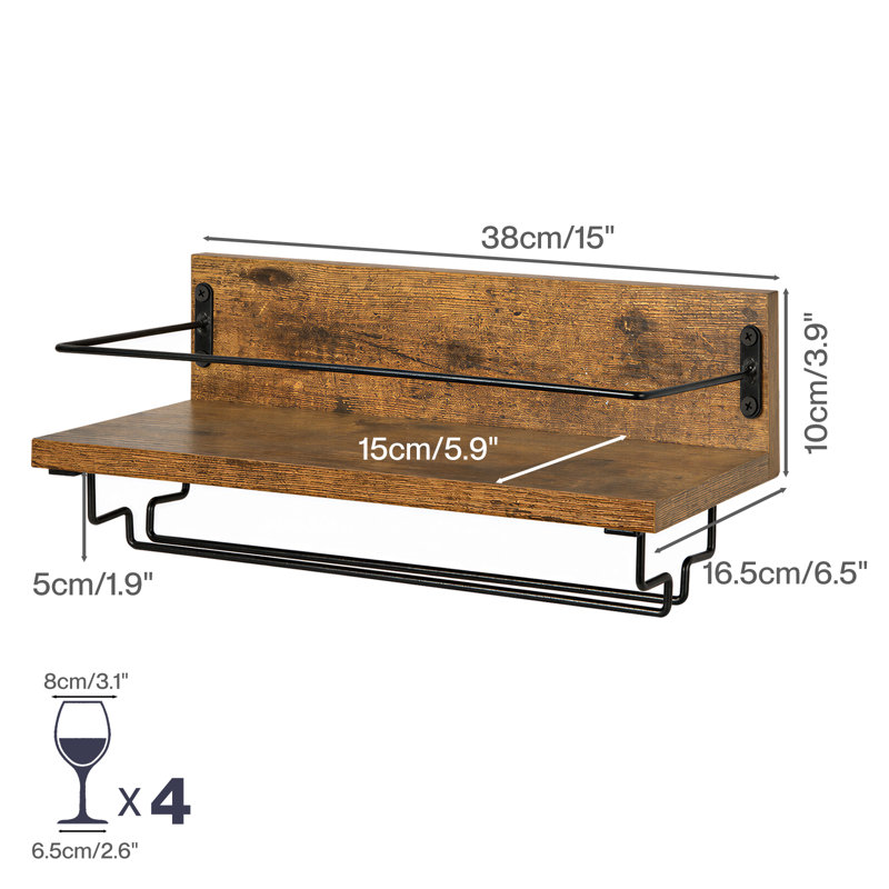 Wine Bottle & Glass Rack Brown