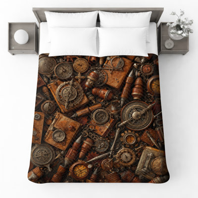 Couvre-lit matelassé Steampunk Gears And Clocks, toutes tailles