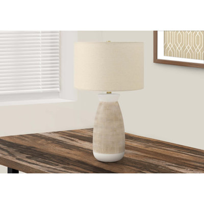 Lighting, H 27 po, lampe de table et abat-jour en céramique, contemporain