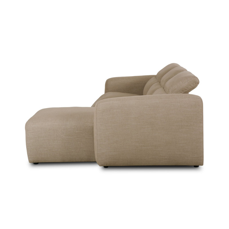 Radley 3 - Piece Upholstered Sectional, Right Hand Facing, Crypton Nomad Taupe Polyester Blend