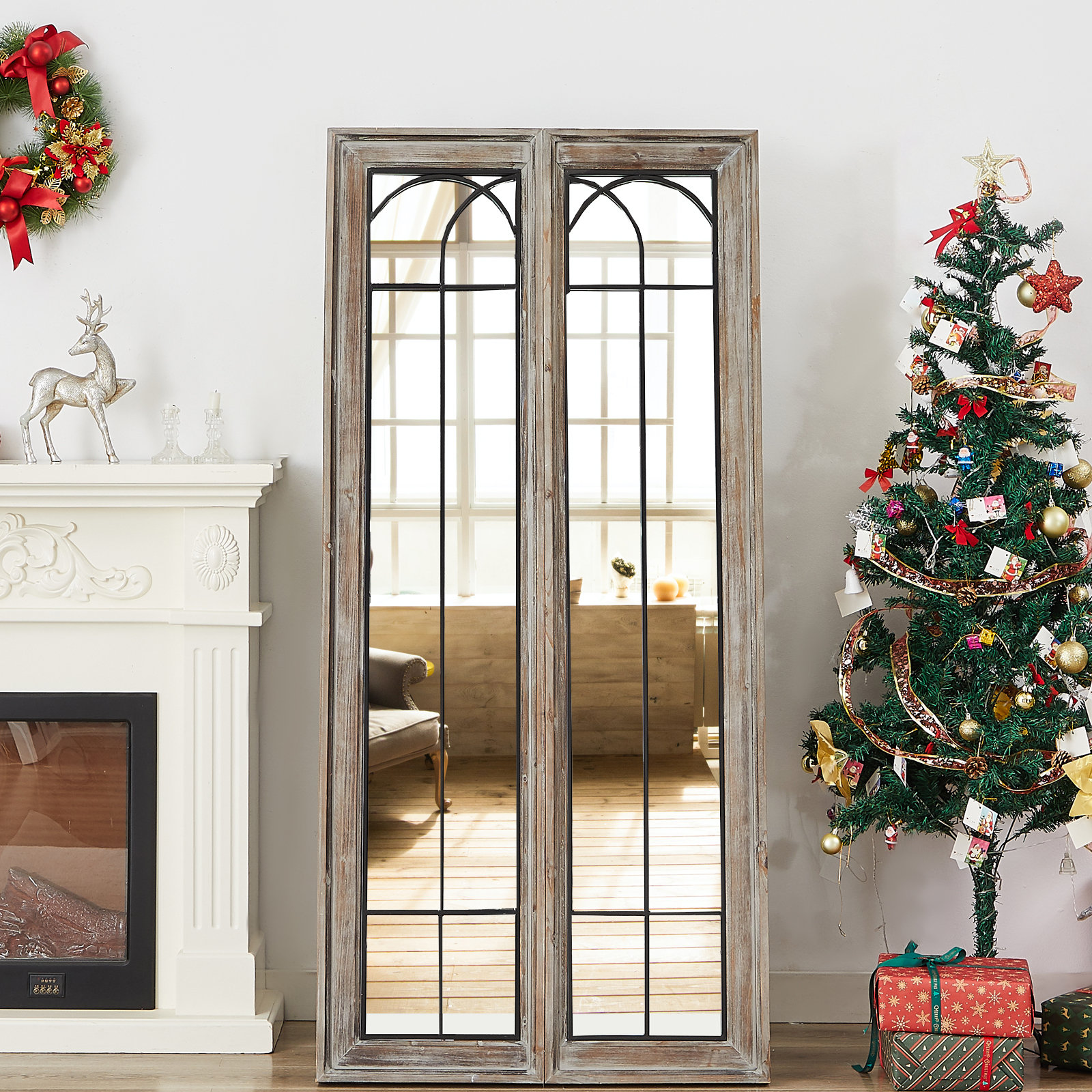 Gracie Oaks Tatem Rectangle Solid Wood Floor Mirror & Reviews | Wayfair