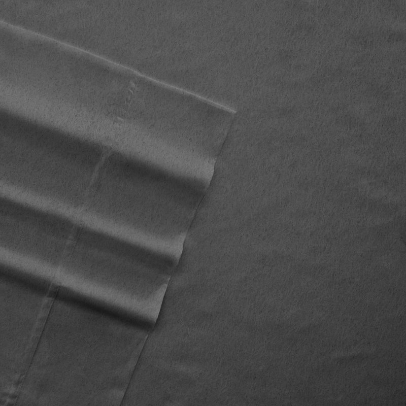 Rience Cozy Cotton Flannel Sheet Set - Solid, Twin, Gray