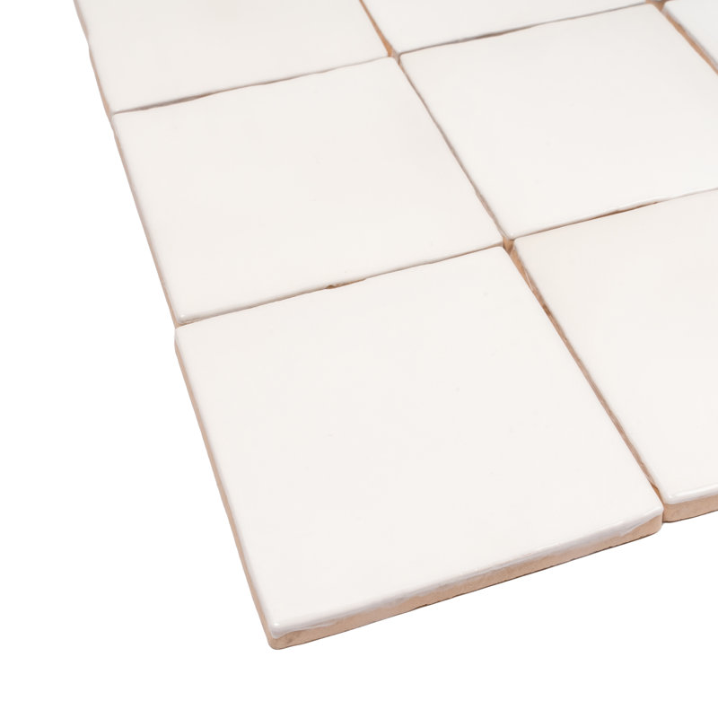 Silken 3.94 in. x 3.94 in. Glossy Ceramic Square Wall and Floor Tile (6.48 sq. ft./case) (60-pack), Ivory White