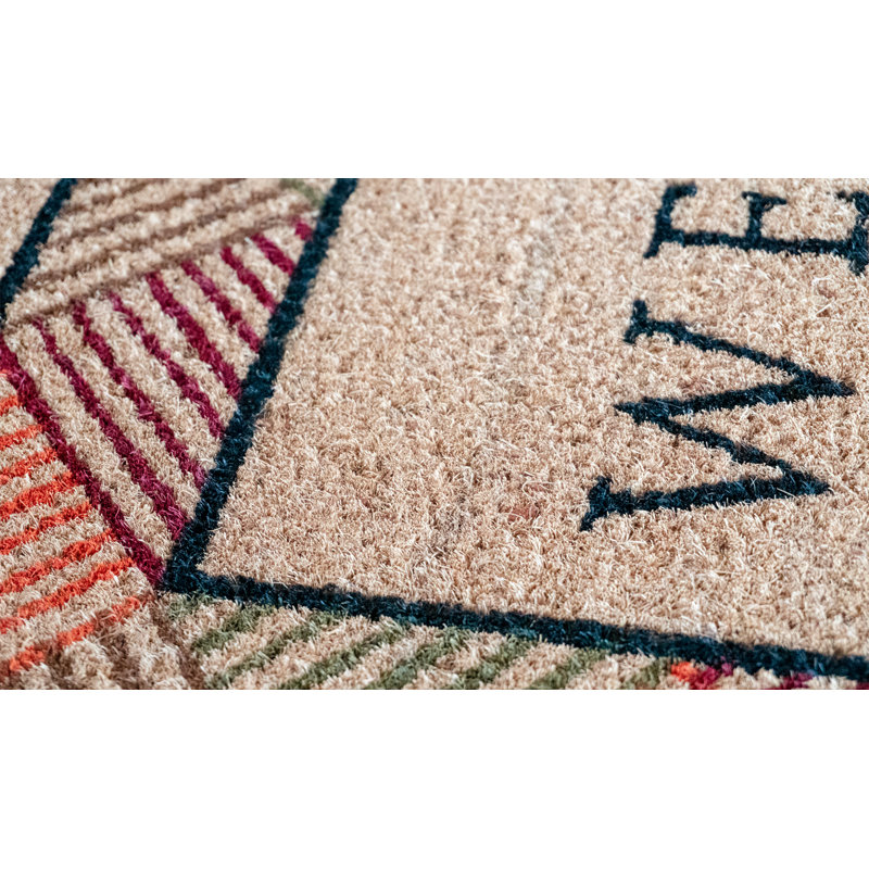 Fußmatte Cocoprint Colori - Natürliche Kokosmatte bedruckt Welcome 45 x 75 cm
