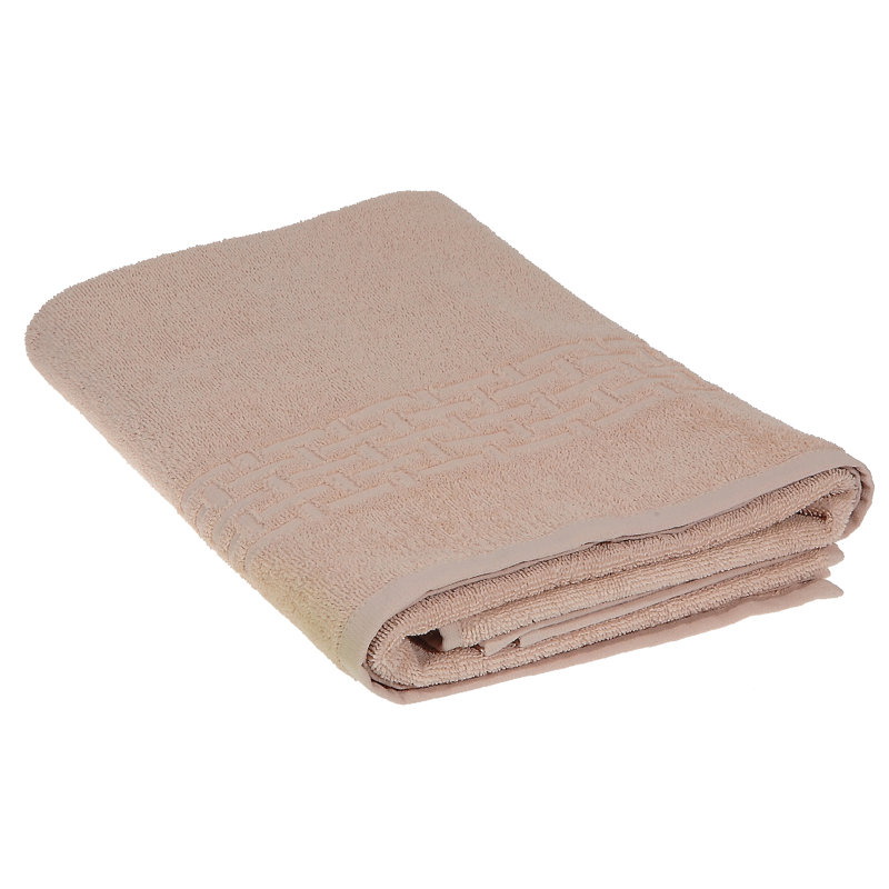 Cotton Blend Ribbed Bath Towel, Taupe