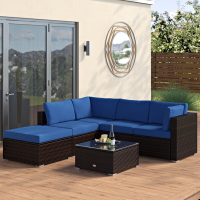 Planada 5 - Person Patio Conversation Set with Cushions