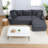 Compression Sectionals, Corduroy 94.5 Inch Modern L Shape Home Sofa