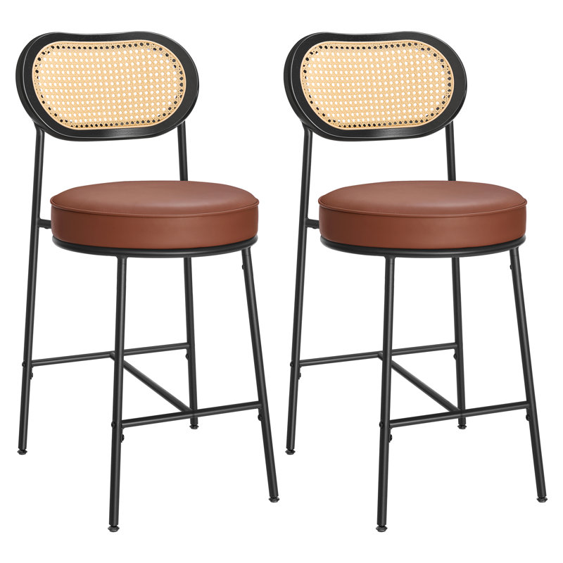 Ensemble de 2 tabourets de bar rembourrés, Brun, Tabouret de bar (siège d'une hauteur de 30 po)
