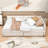 Upholstered Daybed with Built-in USB Ports and Two Storage Drawers-1190953289