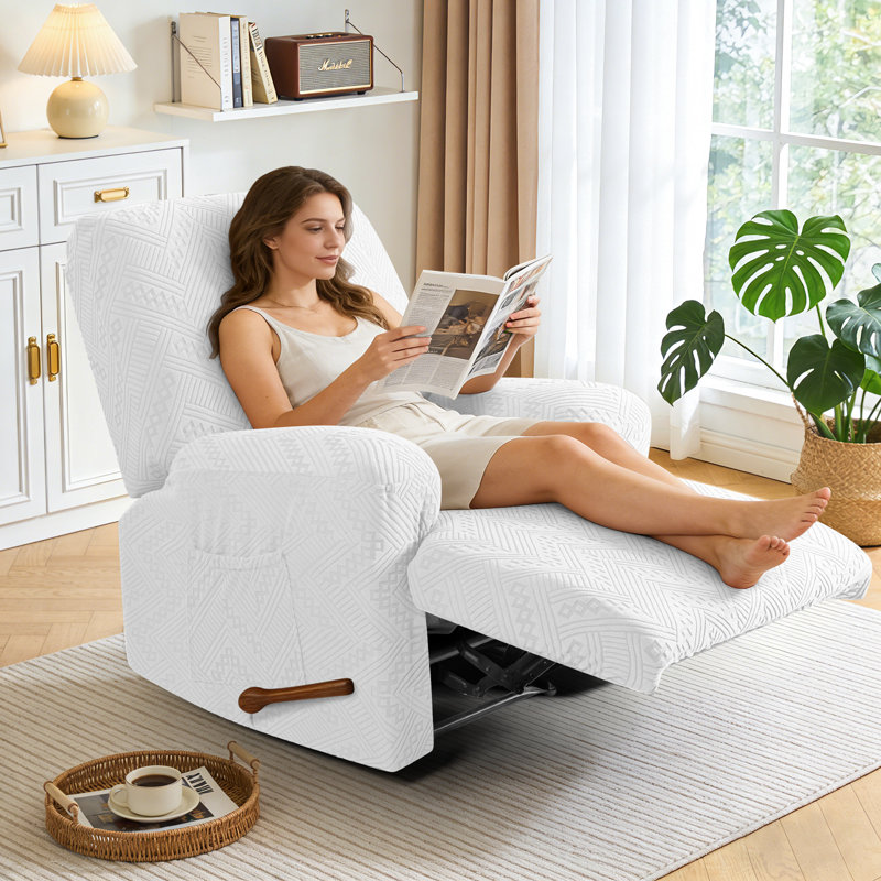 Housse pour fauteuil inclinable 3 pièces Harriet, Ivoire ivoire