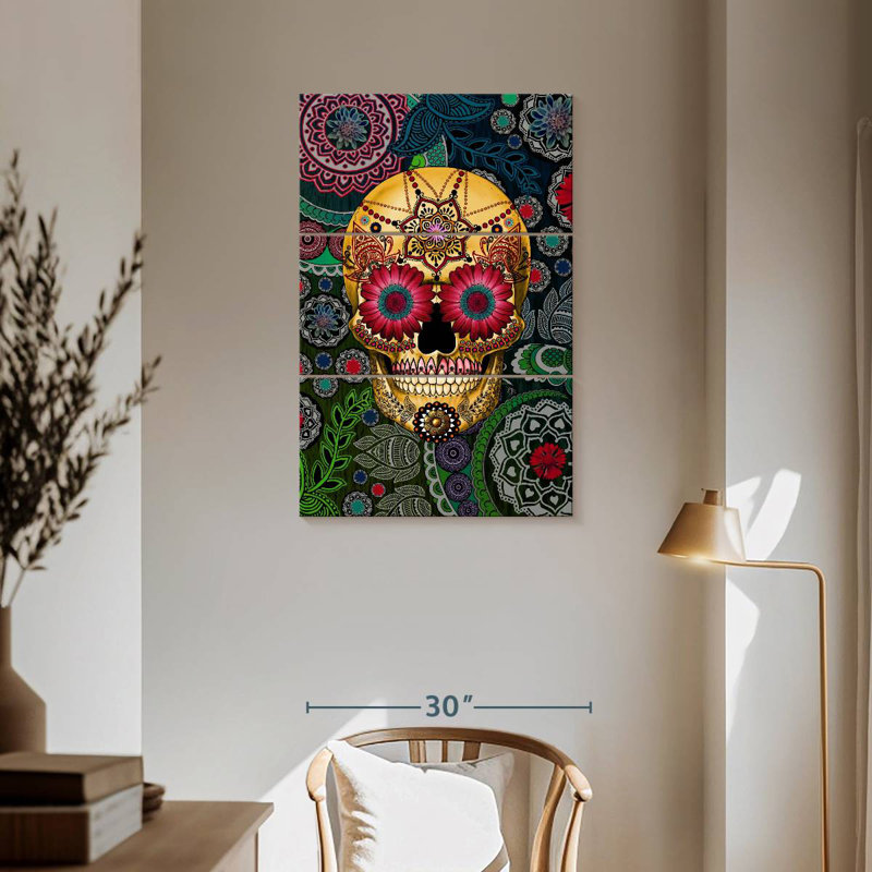 Sugar Skull Paisley Garden, H 57 po x l 36 po