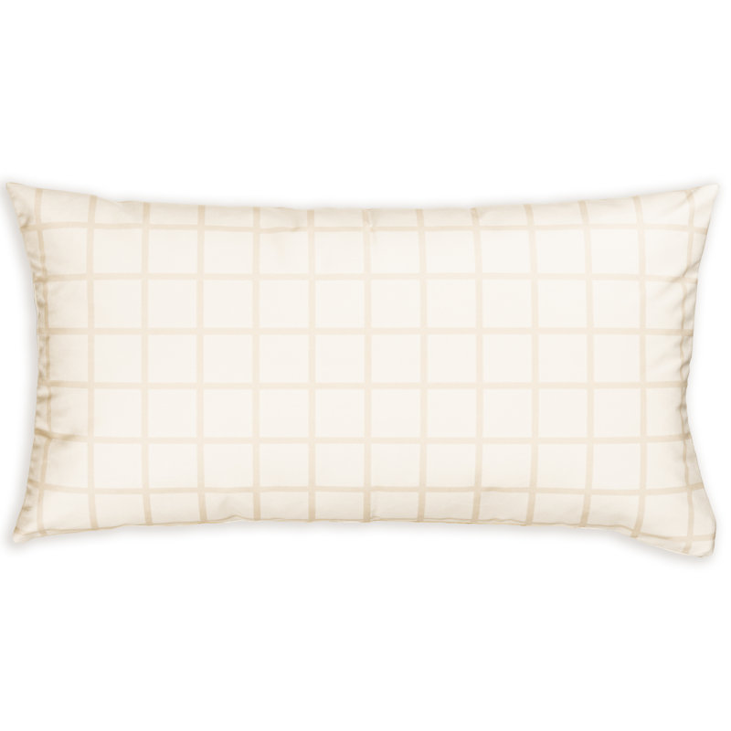 Coussin Mini Grid, Plumes, Coton, 21 po x 12 po