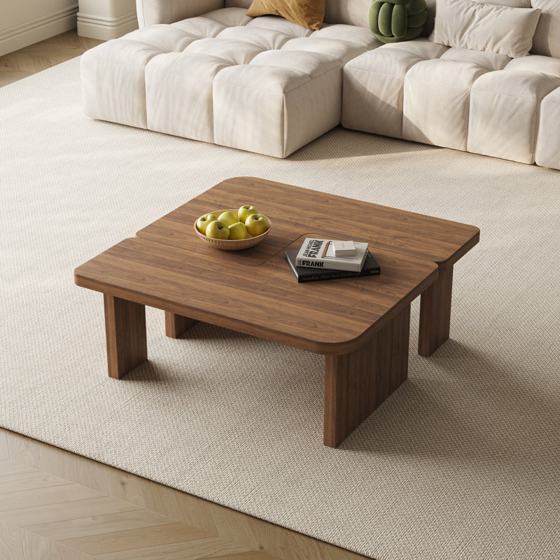 Ensemble de tables basses 35,4 po Mid-Century Modern, Bois brun foncé