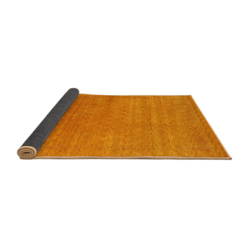 Tapis de zone orange contemporaine, Carré 8 pi x 8 pi